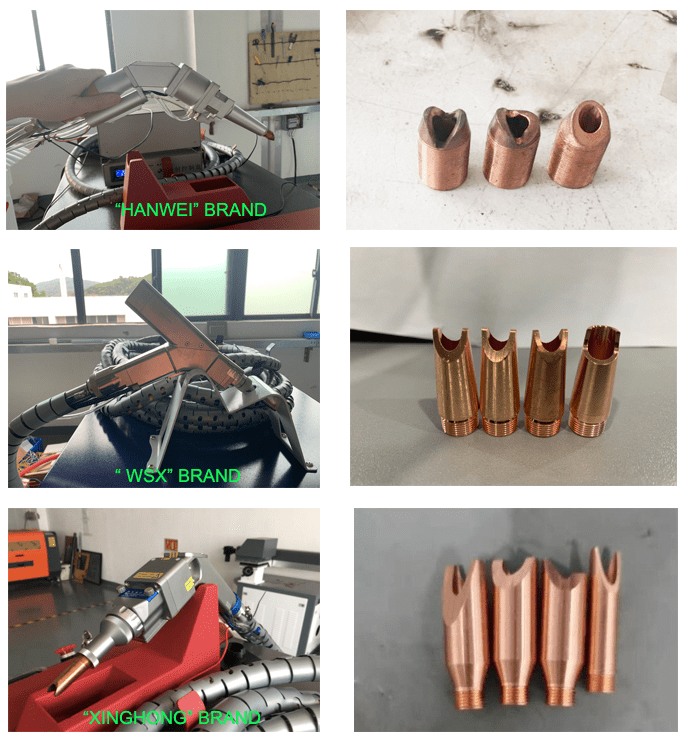 handheld laser welding machine for stainless steel gun with different brand and its nozzles-min